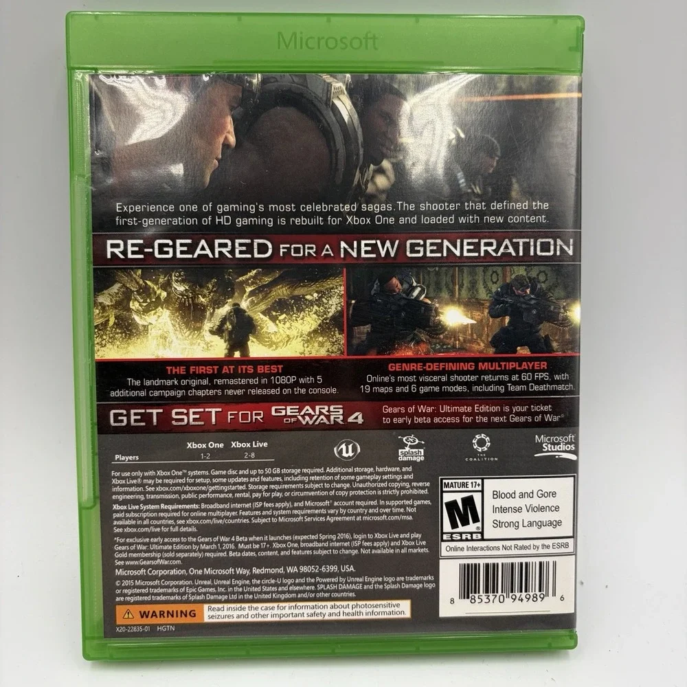 Gears of War: Ultimate Edition (Xbox One, 2015)